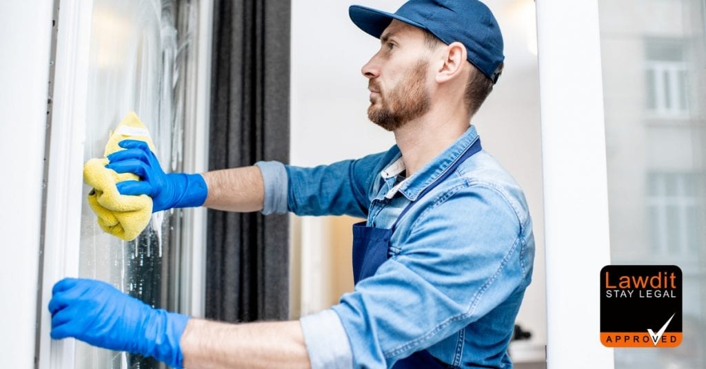 image of a man cleaning windows